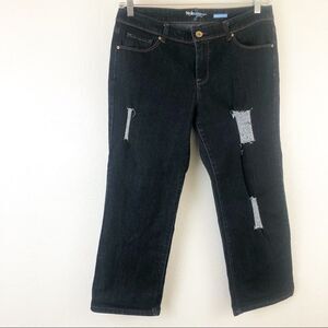 Style & Co Distressed Pull On denim  14P short